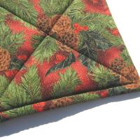 Christmas Potholders with Pine Boughs & Pinecones in Green, Brown, Red, Quilted Hot Pads, USA Made Stocking Stuffer, Housewarming, Hostess Gift