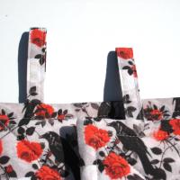 Crows and Roses Potholders, Goth Décor Quilted Hot Pads in Red, Grey and Black, Spooky Kitchen, Stocking Stuffer, USA Handcrafted Gift