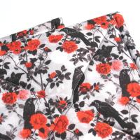 Crows and Roses Potholders, Goth Décor Quilted Hot Pads in Red, Grey and Black, Spooky Kitchen, Stocking Stuffer, USA Handcrafted Gift