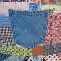 Granny Quilt Tote, Upcycled Vintage Scrap Patchwork Bag with Zipper, USA Hand Made