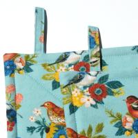 Summer Birds Potholders, Colorful Birds and Bunches of Flowers, Quilted Hot Pads, USA Made Housewarming, Hostess Gift