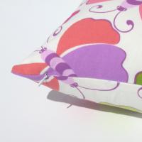 Butterfly Pillow Cover, Pop-Art Kids Room Décor, Pink, Lavender, Magenta, Coral & Green Butterflies, ~17 x 17 Pillow Cover, USA Handmade 