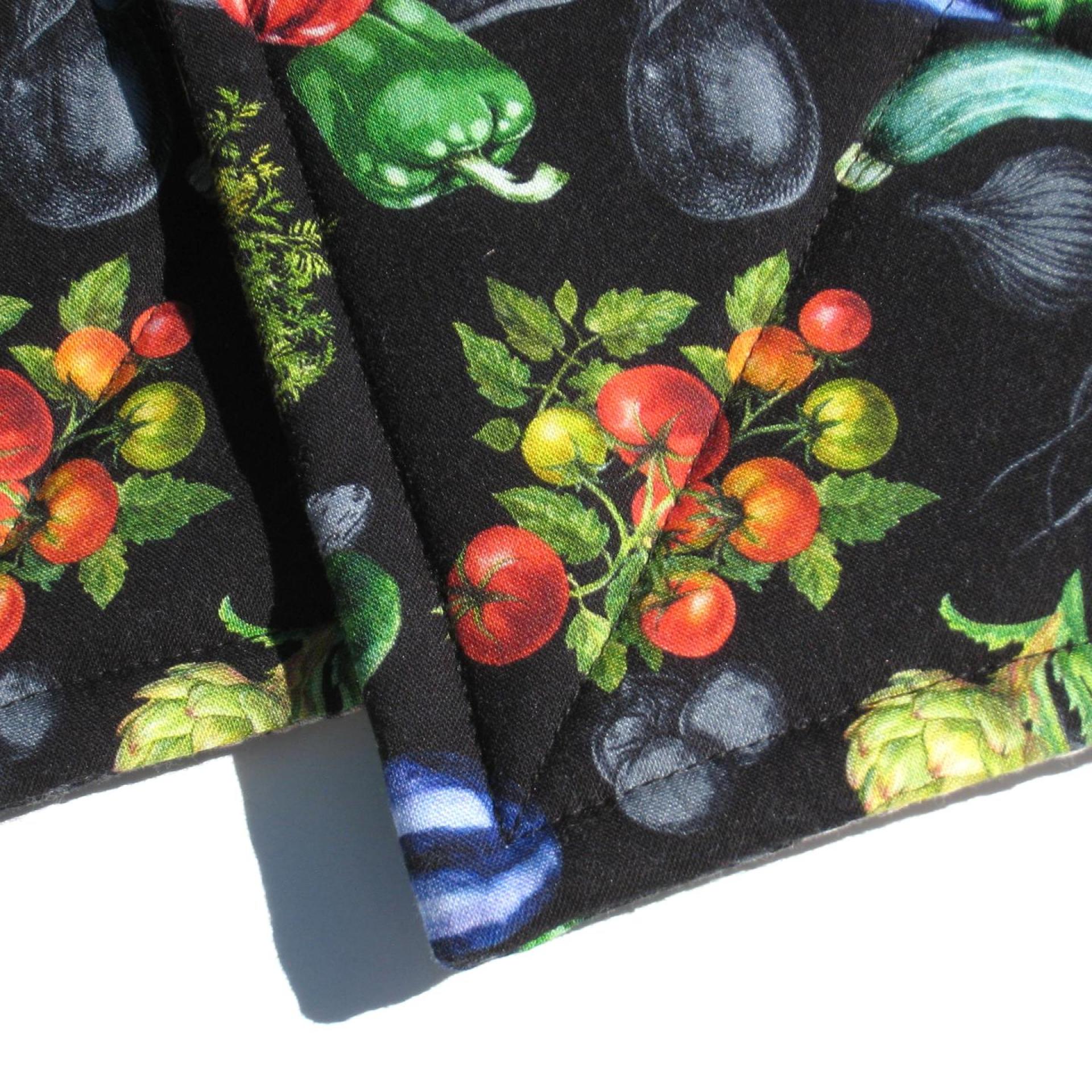 Summer Veggies Potholders, Colorful Garden Quilted Hot Pads, Stocking Stuffer, USA Handcrafted, Wrapped Ready for Gift Giving