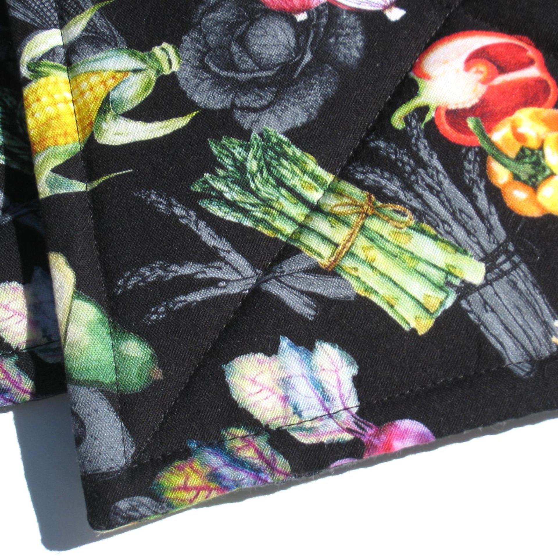 Summer Veggies Potholders, Colorful Garden Quilted Hot Pads, Stocking Stuffer, USA Handcrafted, Wrapped Ready for Gift Giving