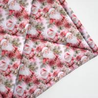 Pink Christmas Potholders, Mini Santa Quilted Hot Pads, USA Handmade, Wrapped for Gift Giving