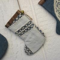 Chambray and Plaid Mini Christmas Stockings, Set of Three