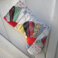 Vintage Fan Quilt Christmas Stocking X-Large