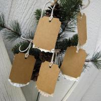 Primitive Lacy Gift Tags, Handmade Hangtags with Flowers and Pearls, Scrapbook Ornaments, Junk Journaling