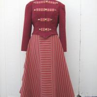 Cosplay Victorian Costume, Steampunk 1800s Travel Dress, Long Ruffled Skirt & Fitted Jacket, Size 8