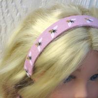 Dusty Pink Ruffled Dress for 18-inch Doll, Matching Bag and Headband, Bees and Polka Dots, Travel or Summer Party Outfit