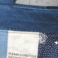 Upcycled Denim Tote in Patchwork Repurposed Blue Jeans Denim & Vintage Coin Bag Cotton, Lined Big Bag with Pockets