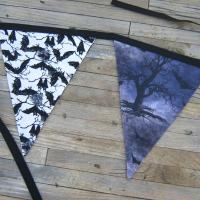 Halloween Bunting, Haunted House Décor, Spooky Party Garland, Halloween Fabric Banner