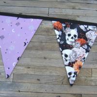 Halloween Bunting, Haunted House Décor, Spooky Party Garland, Halloween Fabric Banner