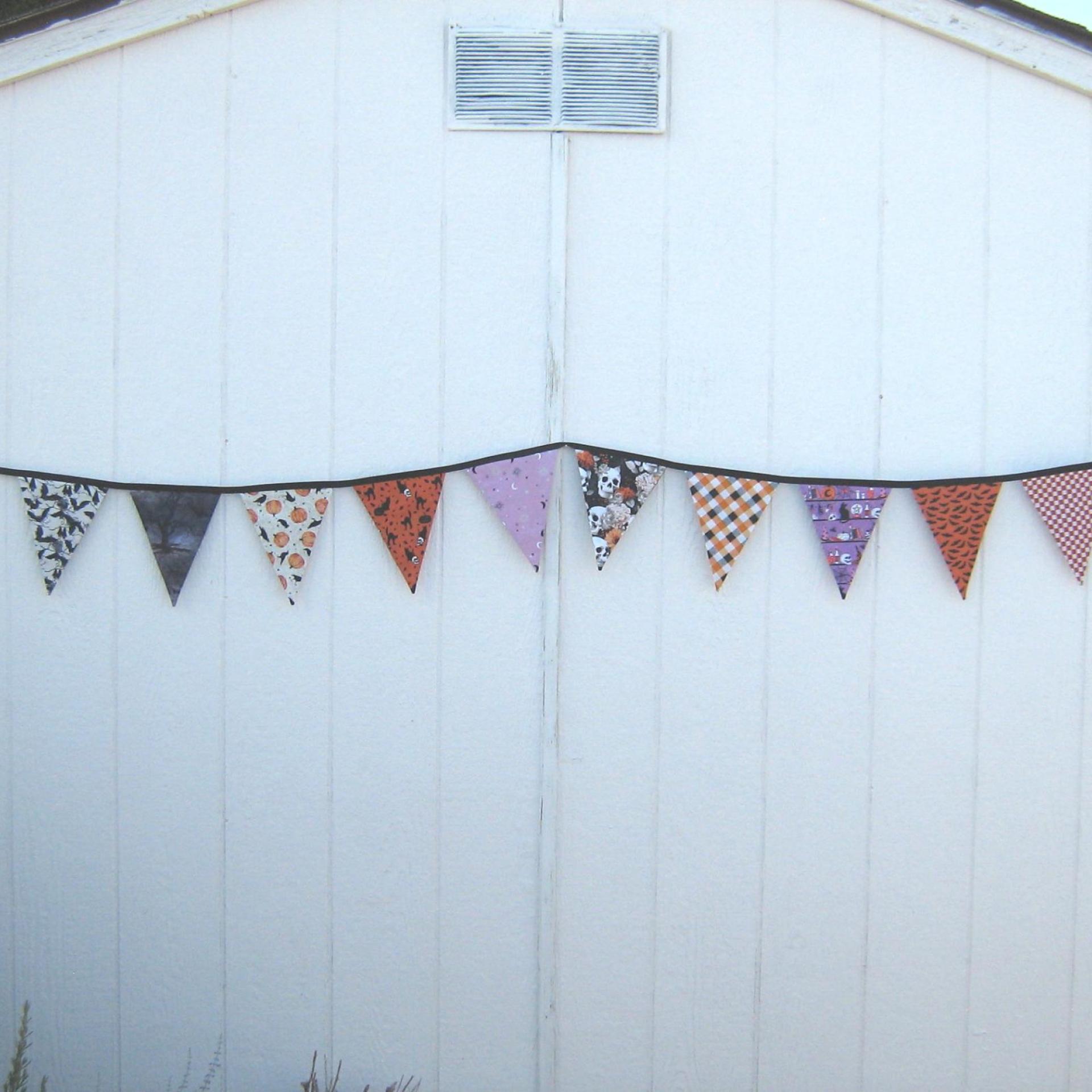 Halloween Bunting, Haunted House Décor, Spooky Party Garland, Halloween Fabric Banner