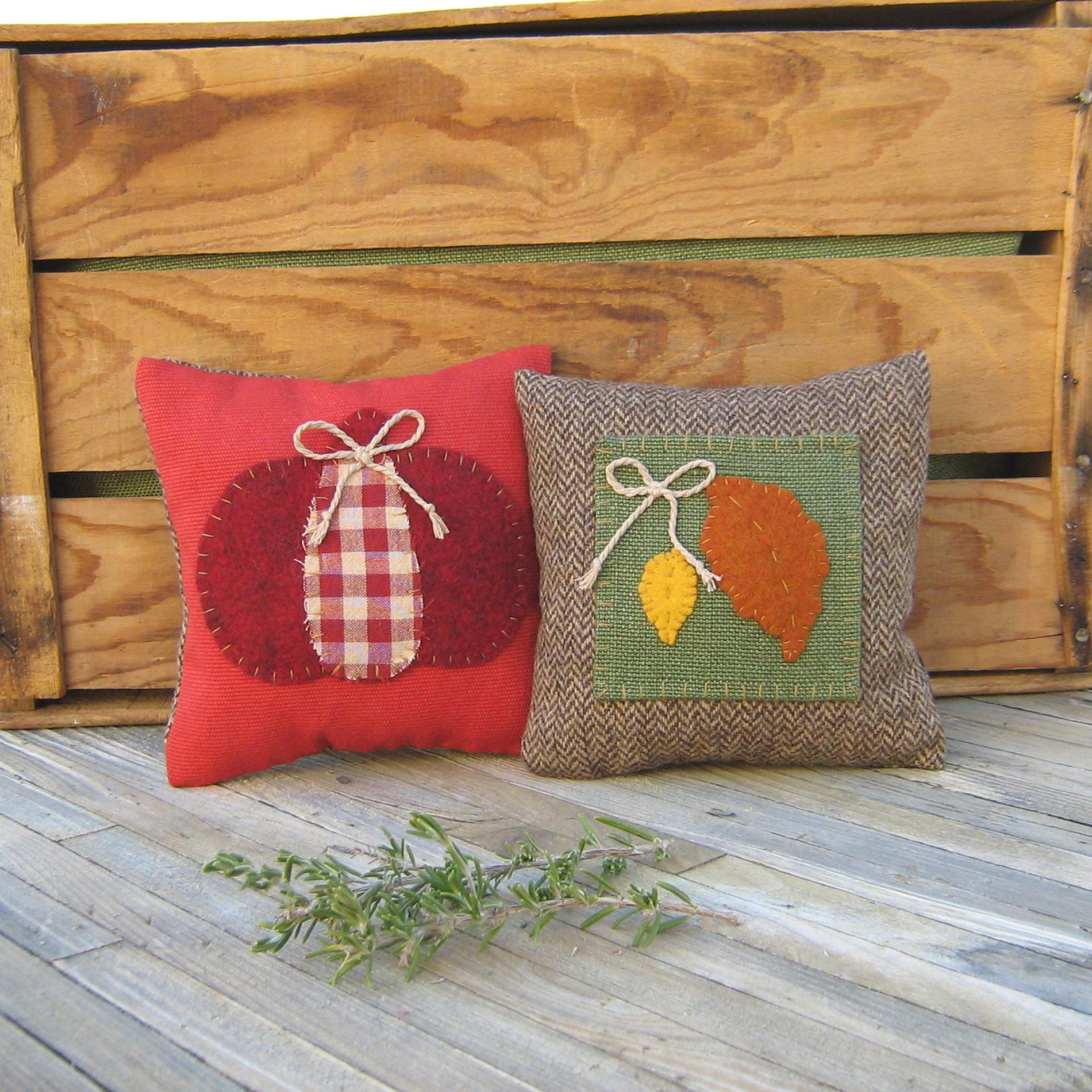 Mini Pillow Set 7" for Fall Décor, Autumn Mantel Decoration, Centerpiece for Fall Table, Seasonal Photo Props, USA Made