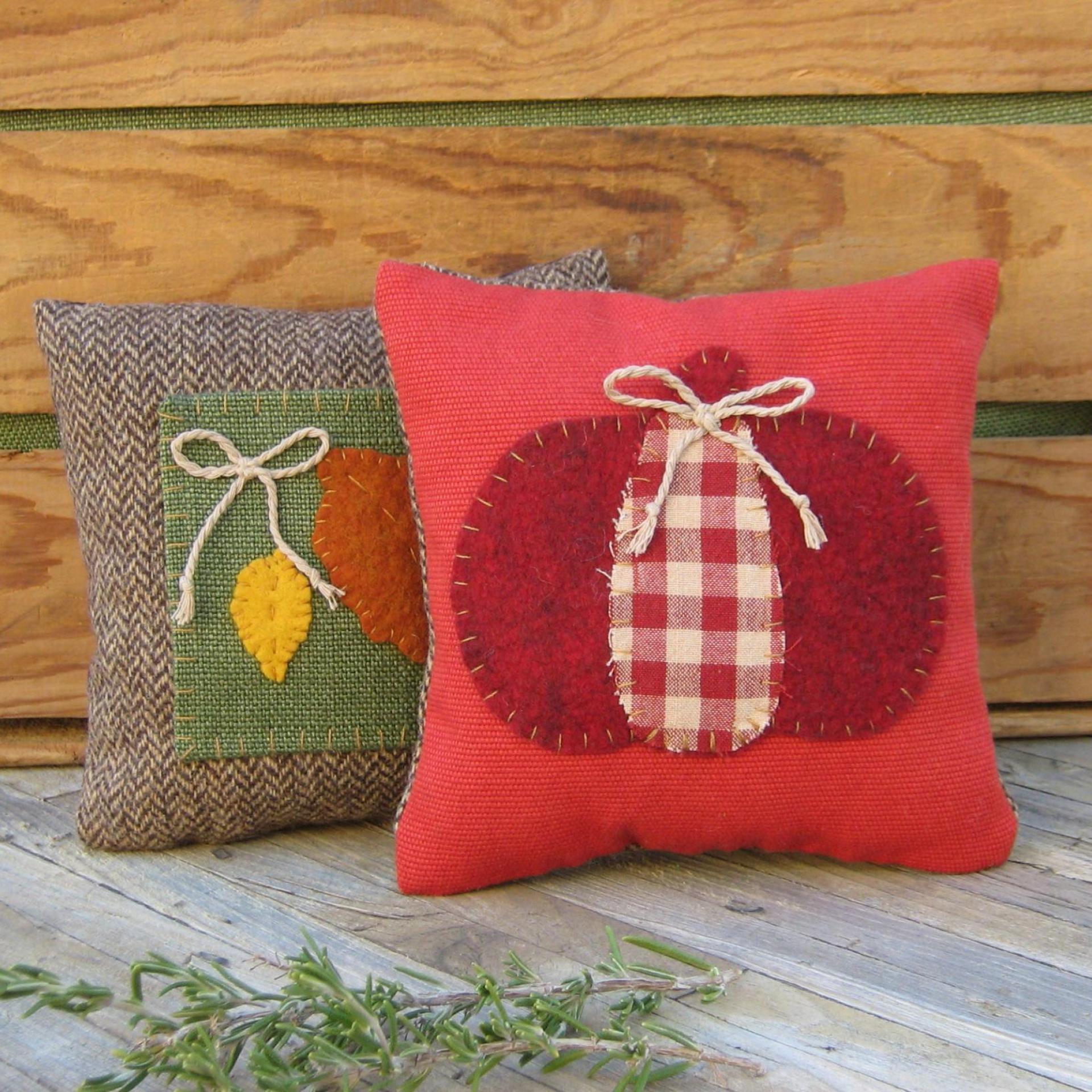 Mini Pillow Set 7" for Fall Décor, Autumn Mantel Decoration, Centerpiece for Fall Table, Seasonal Photo Props, USA Made