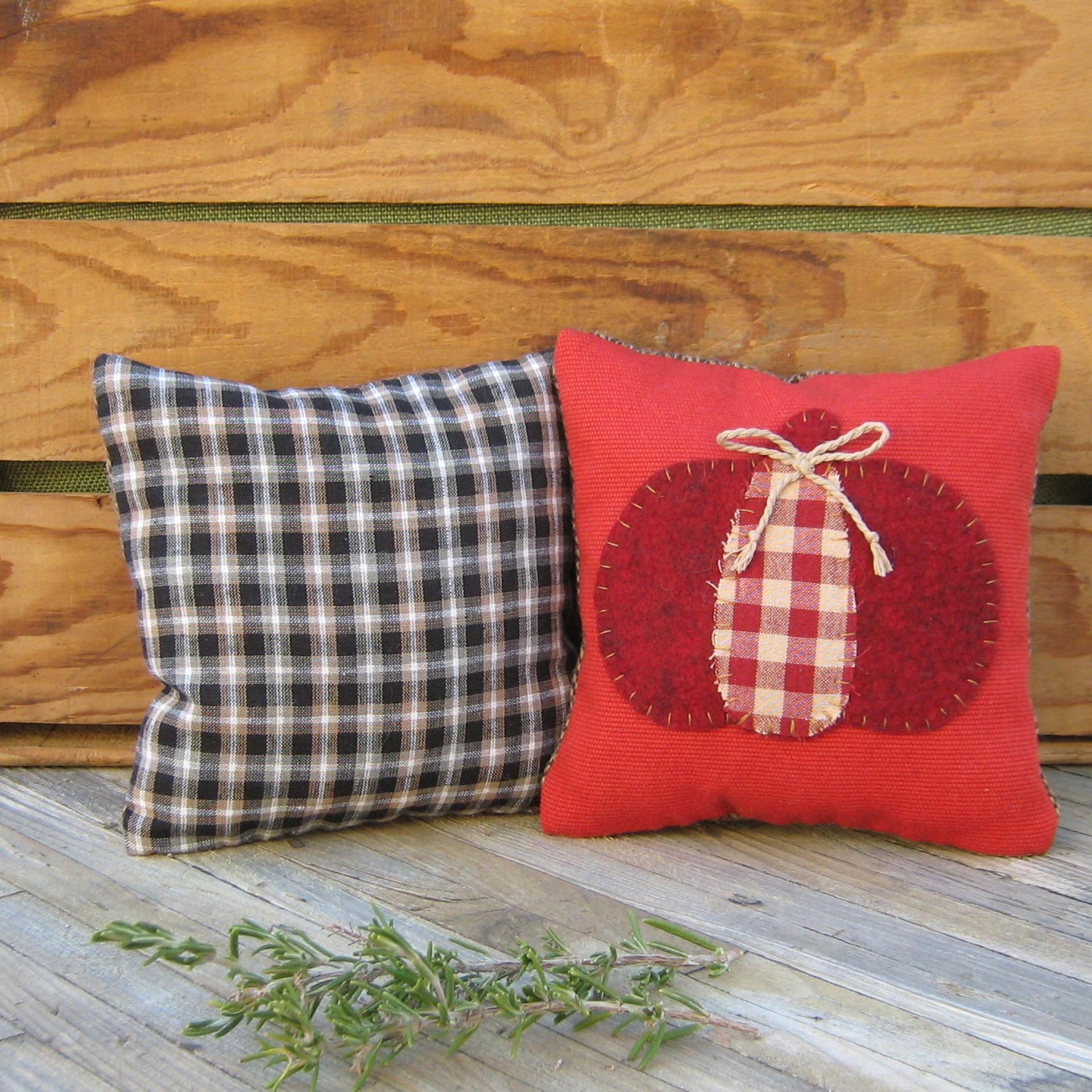 Mini Pillow Set 7" for Fall Décor, Autumn Mantel Decoration, Centerpiece for Fall Table, Seasonal Photo Props, USA Made